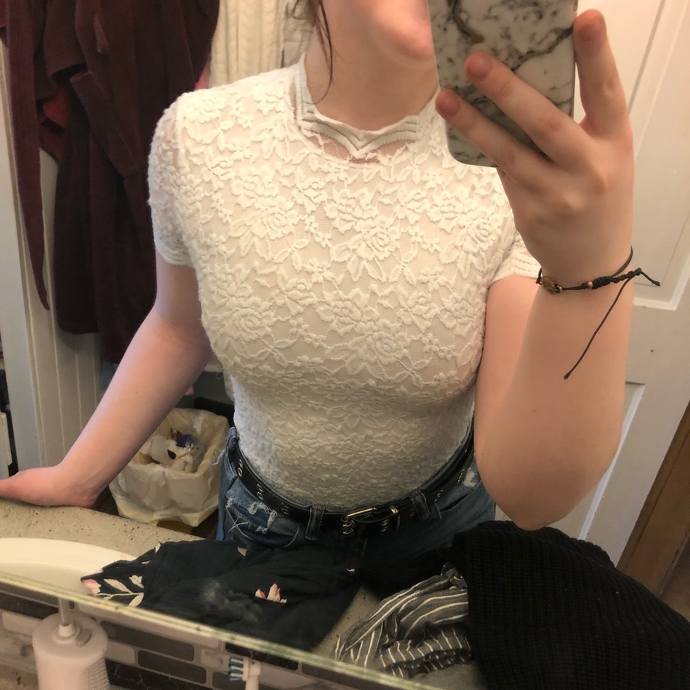 lace turtle neck